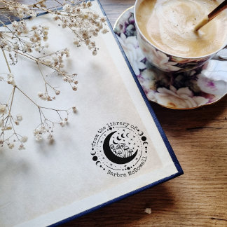 Aus der Bibliothek des Mondes & Pilzes Ex Libris Gummistempel