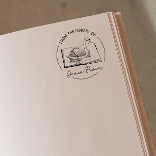 Aus der Bibliothek des Niedlichen gesägten Buches Gummistempel