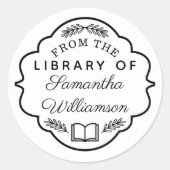 Aus der Bibliothek des Personalisierten Buches Ind Runder Aufkleber (Vorderseite)