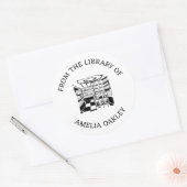 Aus der Bibliothek des Personalisierten Buchlehrer Runder Aufkleber (Umschlag)