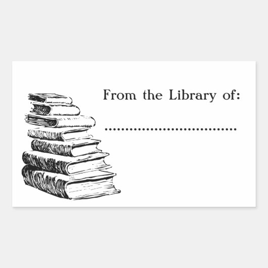 Aus der Bibliothek des Vintagen benutzerdefinierte Rechteckiger Aufkleber (Vorderseite)