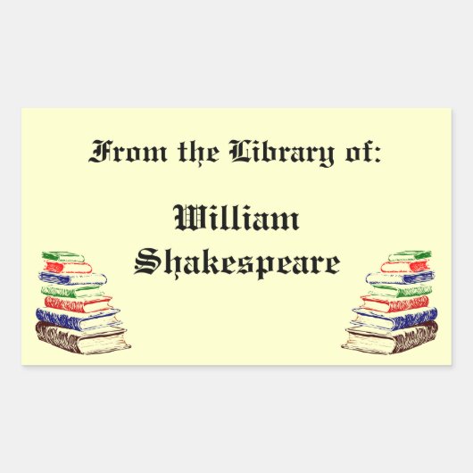 Aus der Bibliothek des Vintagen benutzerdefinierte Rechteckiger Aufkleber (Vorderseite)