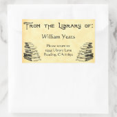 Aus der Bibliothek des Vintagen benutzerdefinierte Rechteckiger Aufkleber (Tasche)