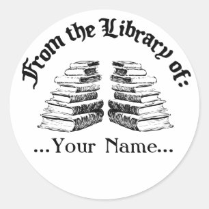 Aus der Bibliothek des Vintagen benutzerdefinierte Runder Aufkleber