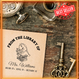 Aus der Bibliothek | Dinosaurier auf Bücher Lehrer Permastempel