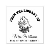 Aus der Bibliothek | Dinosaurier auf Bücher Lehrer Permastempel (Design)