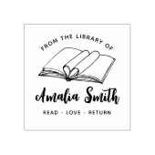 Aus der Bibliothek | Einfaches Herzbuch Gummistempel (Prägung)