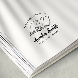 Aus der Bibliothek | Einfaches Herzbuch Gummistempel