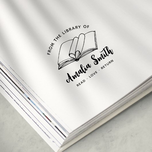 Aus der Bibliothek | Einfaches Herzbuch Gummistempel