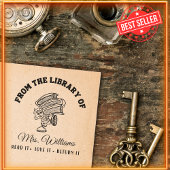 Aus der Bibliothek | Funny School Teacher Book Permastempel