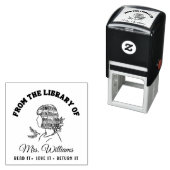 Aus der Bibliothek | Girl Head Shelf Book Permastempel (Beispiel)