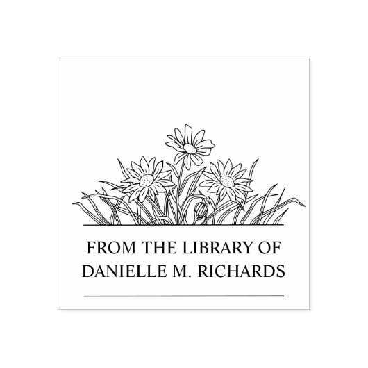 AUS DER BIBLIOTHEK IHRER NAMEN-WILDBLUMEN GUMMISTEMPEL (Prägung)