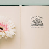 AUS DER BIBLIOTHEK IHRES NAMENS ERÖFFNETE BUCHBLUM GUMMISTEMPEL