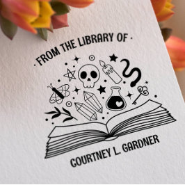 AUS DER BIBLIOTHEK IHRES NAMENS MAGIC BOOK GUMMISTEMPEL