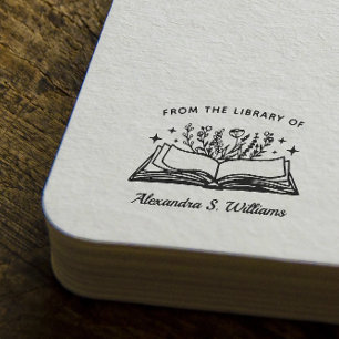 Aus der Bibliothek Ihres Namens Öffnen der Blume B Gummistempel