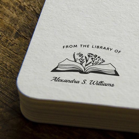 Aus der Bibliothek Ihres Namens Öffnen der Blume B Gummistempel