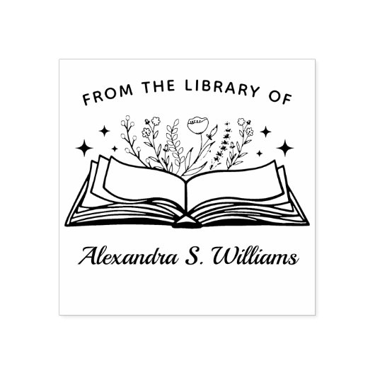 Aus der Bibliothek Ihres Namens Öffnen der Blume B Gummistempel (Prägung)