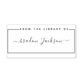 Aus der Bibliothek mit einfachem handgeschriebenem Gummistempel (Prägung)