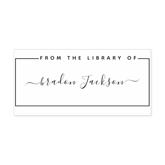 Aus der Bibliothek mit einfachem handgeschriebenem Gummistempel (Prägung)