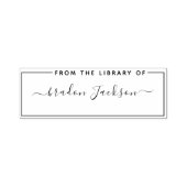 Aus der Bibliothek mit einfachem handgeschriebenem Permastempel (Design)