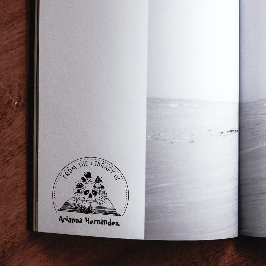 Aus der Bibliothek, Mystischer Pilzschädel Gummistempel