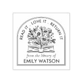 Aus der Bibliothek | Personalisiertes botanisches  Gummistempel (Prägung)