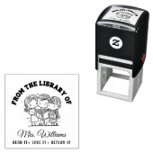 Aus der Bibliothek | Schulkinder Buchlehrer Permastempel (Beispiel)