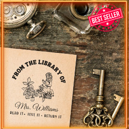 Aus der Bibliothek | Vintages Botanisches Girl Permastempel