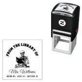 Aus der Bibliothek | Vintages Buch lesen Skull Permastempel (Beispiel)