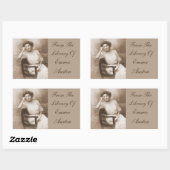 Aus der Bibliothek... Vintages Foto Rechteckiger Aufkleber (Blatt)