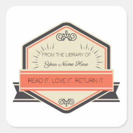 Aus der Bibliothek von: (angepasst) Quadratischer Aufkleber