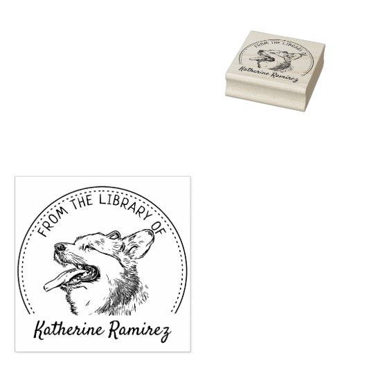 Aus der Bibliothek von Corgi Dog Book Gummistempel (Stempel)