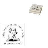 Aus der Bibliothek von | Hund mit Book Elegant Blä Gummistempel (Stempel)