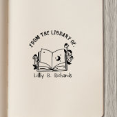 Aus der Bibliothek von [Ihr Name] - Magisches Buch Gummistempel