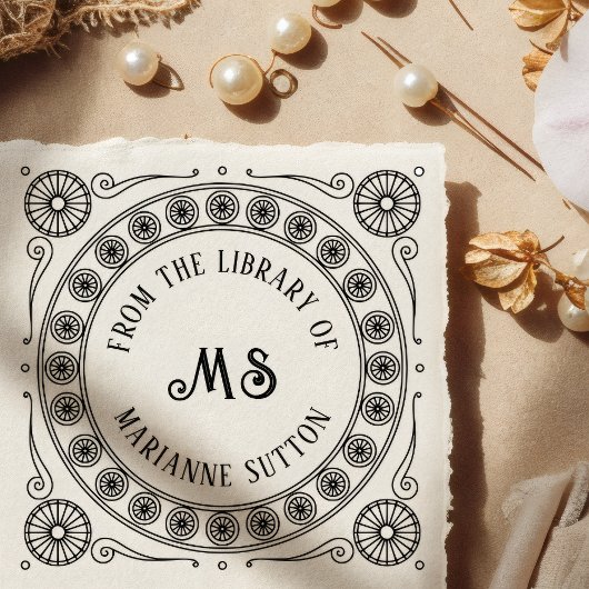 "Aus der Bibliothek von" Monogramm-Bibliotheks-Exl Permastempel