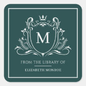 Aus der Bibliothek von Monogramm Bookplate Sticker (Vorderseite)