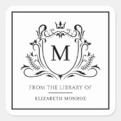 Aus der Bibliothek von Monogramm Bookplate Sticker (Vorderseite)