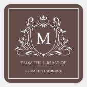 Aus der Bibliothek von Monogramm Bookplate Sticker (Vorderseite)