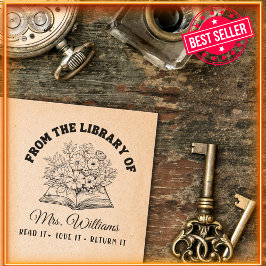 Aus der Bibliothek | Wald - Blume Vintag Buch Permastempel