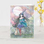 Aus der gewöhnlichen Halloweenhexe-und Karte (Gelbe Blume)