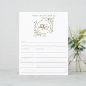 Aus der Greenery Monogram Rezept Card (Stehend Vorderseite)