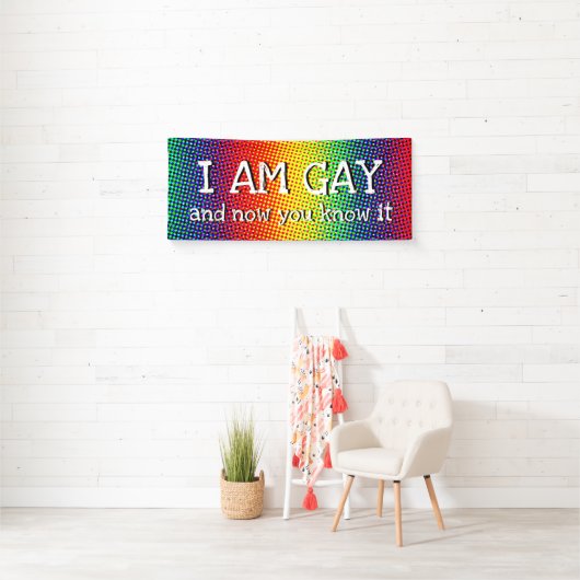 Aus der Kleiderbügel mit Regenbogen-Stolz bin ich  Banner (Insitu)