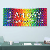 Aus der Kleiderbügel mit Regenbogen-Stolz bin ich  Banner (Messe)