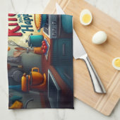 Aus der Küche bleibe - Spaß und lebendiges Handtuc Geschirrtuch (Viertel Falte)