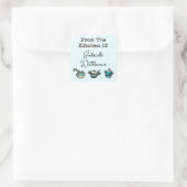 "Aus der Küche der" Aufklebervorlage Quadratischer Aufkleber (Tasche)