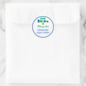 Aus der Küche der blauen grünen Backkleber Runder Aufkleber (Tasche)