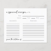 Aus der Küche der Brautparty-Rezept-Karte (Vorderseite)