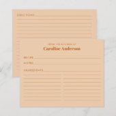 Aus der Küche der Custom Tan Brown Rezept Card (Vorne/Hinten)