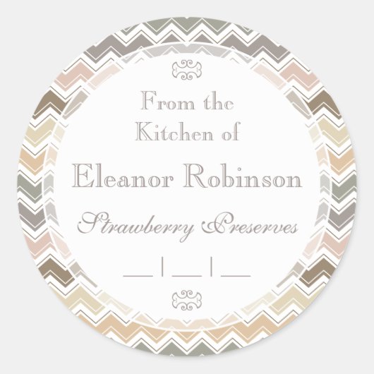 Aus der Küche der eleganten hausgemachten Canning Runder Aufkleber (Vorderseite)
