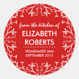 Aus der Küche der hausgemachten Konservenfabrikate Runder Aufkleber